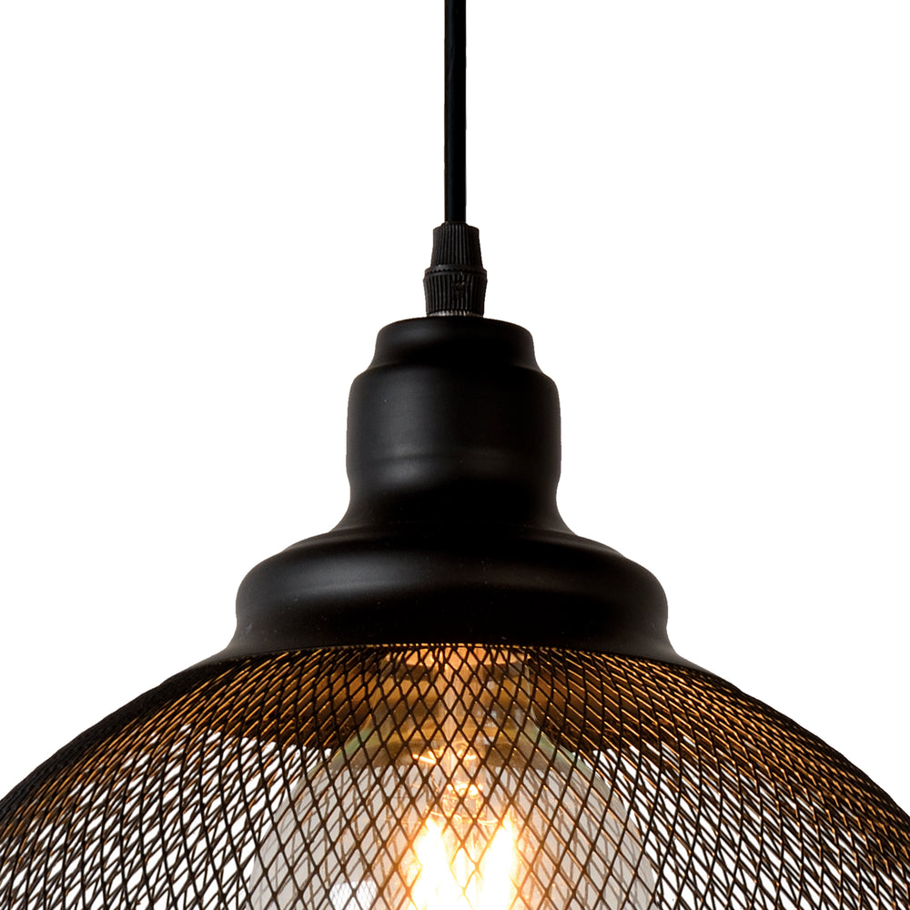 Lucide MESH hængelampe Sort Ø28cm 1xE27 moderne metal pendellampe IP20 højdejusterbar dæmpbar