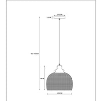 Lucide MESH hængelampe Sort Ø28cm 1xE27 moderne metal pendellampe IP20 højdejusterbar dæmpbar
