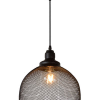 Lucide MESH hængelampe Sort Ø28cm 1xE27 moderne metal pendellampe IP20 højdejusterbar dæmpbar