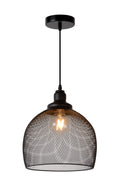 Lucide MESH hængelampe Sort Ø28cm 1xE27 moderne metal pendellampe IP20 højdejusterbar dæmpbar