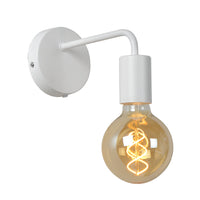 Lucide SCOTT wandlamp, 1xE27 fitting, 40W max, IP20, metalen behuizing, Mat Wit afwerking, vintage stijl
