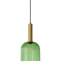 Lucide MALOTO lampada a sospensione, metallo e vetro ovale vintage, attacco E27, max 40W, IP20, finitura bronzo verde