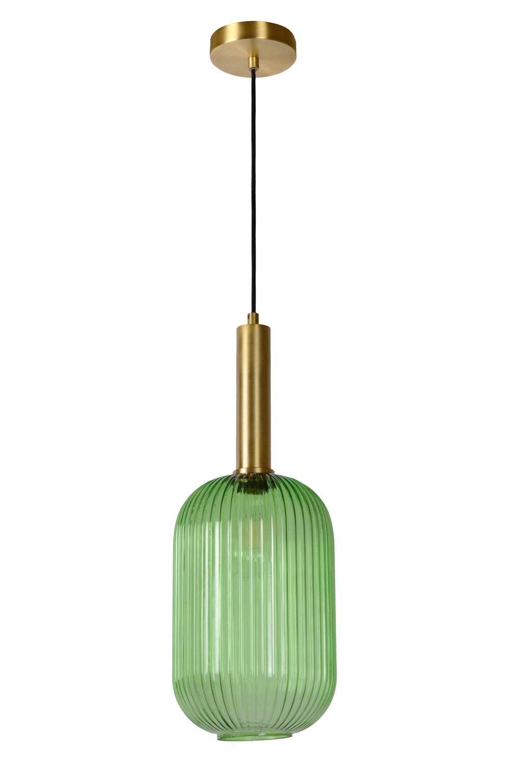Lucide MALOTO suspension, métal et verre oval vintage, culot E27, 40W max, IP20, finition bronze vert
