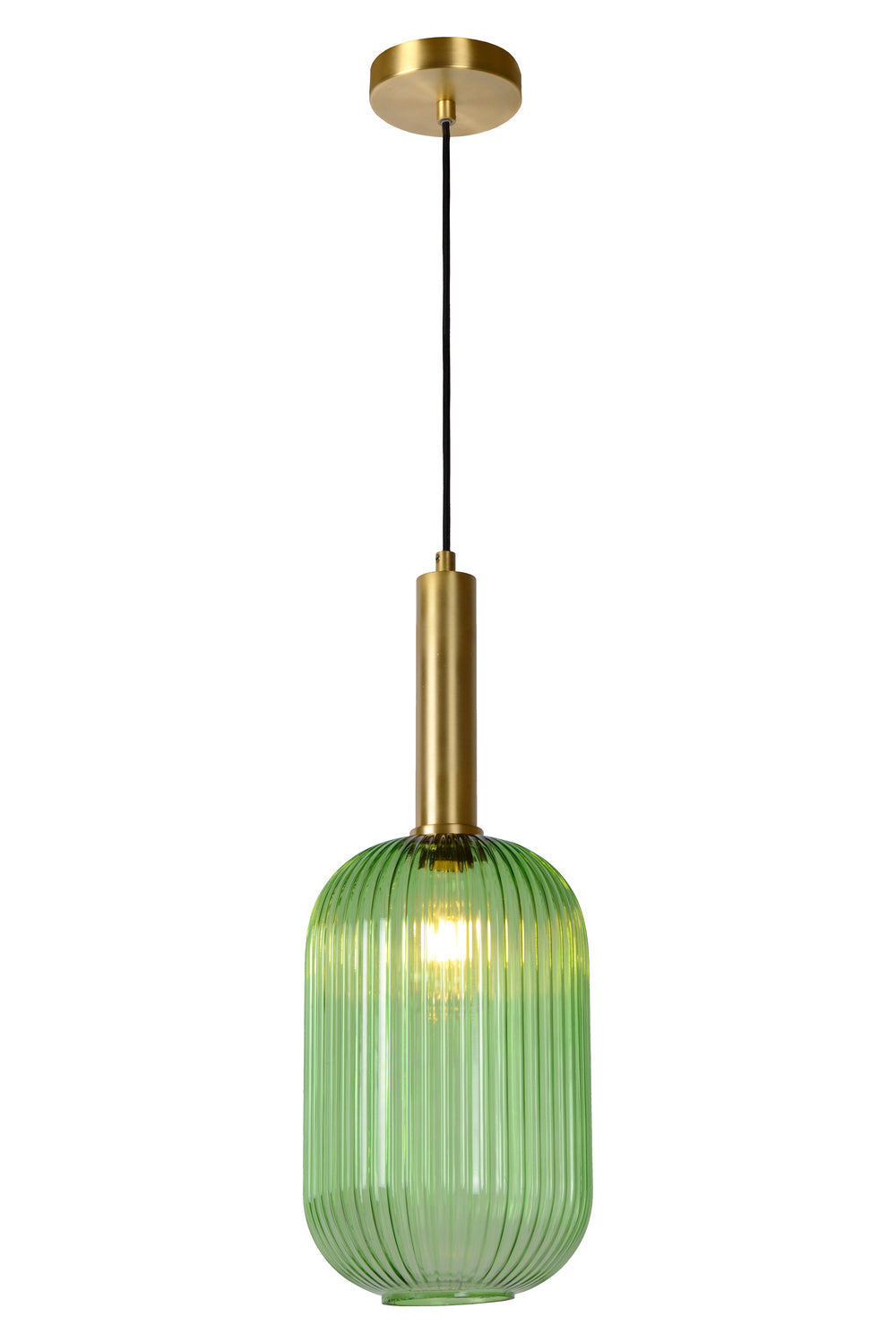 Lucide MALOTO suspension, métal et verre oval vintage, culot E27, 40W max, IP20, finition bronze vert