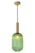 Lucide MALOTO suspension, métal et verre oval vintage, culot E27, 40W max, IP20, finition bronze vert