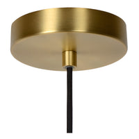 Lucide Maloto lampe suspendue vintage, 1xE27, verre ambré, finition métal bronze, Ø30cm, hauteur réglable, IP20