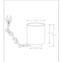 Lucide SUZY vintage table lamp, cylinder metal, Sandy Black Gold finish, E14 socket, 220-240V, IP20