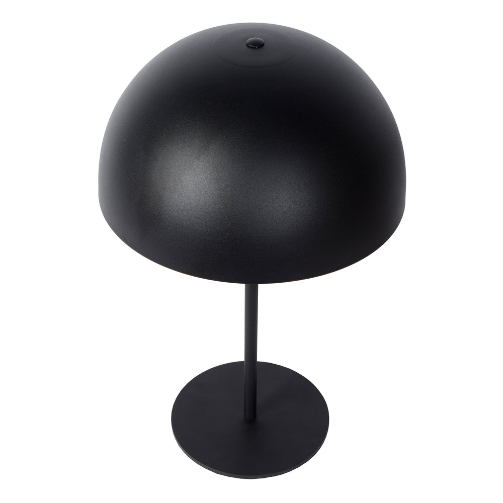 Lucide SIEMON table lamp Ø25cm Black, E14 fitting, 230V, steel body, modern mushroom design, IP20 indoor use