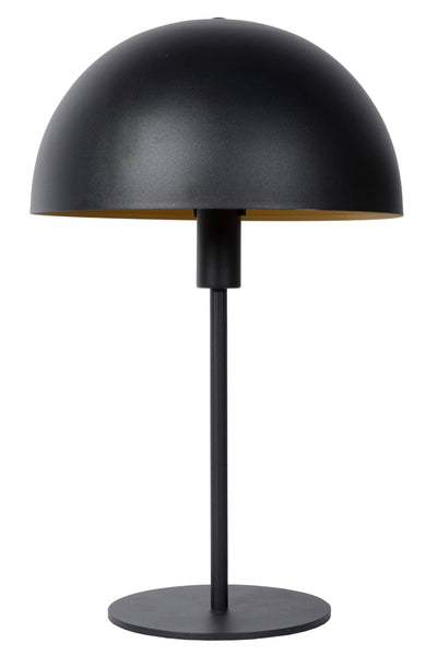 Lucide SIEMON bordslampa Ø25cm Svart, E14-sockel, 230V, stålkropp, modern svampdesign, IP20 för inomhusbruk