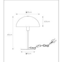 Lucide SIEMON Tischlampe Blau, 1xE14 Fassung, 25cm Stahlschirm, modernes Pilzdesign, IP20 Innenbereich