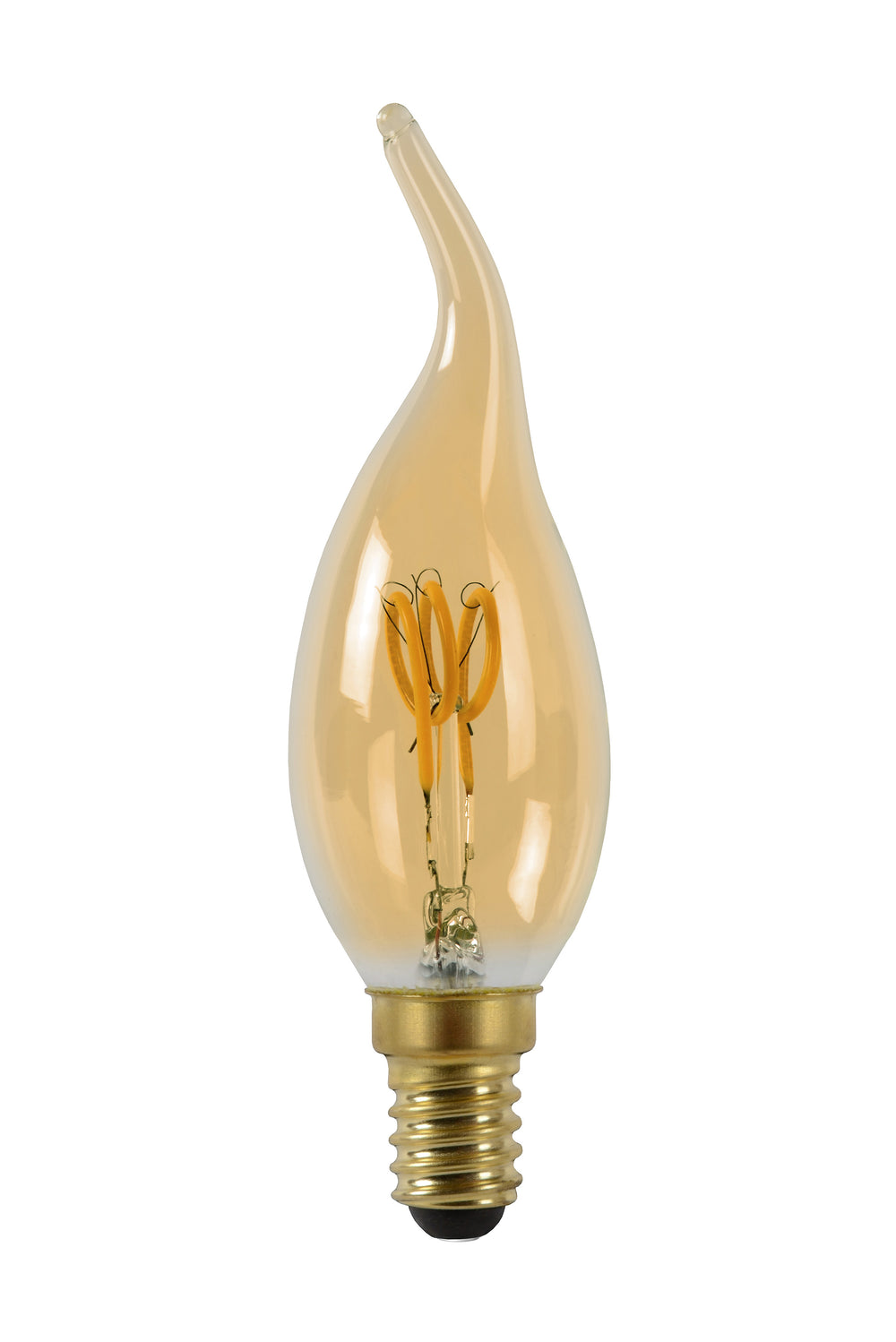 Lucide CT35 ampoule LED filament flamme E14 3W 2200K dimmable Verre ambré 165 lumens IP20 style vintage