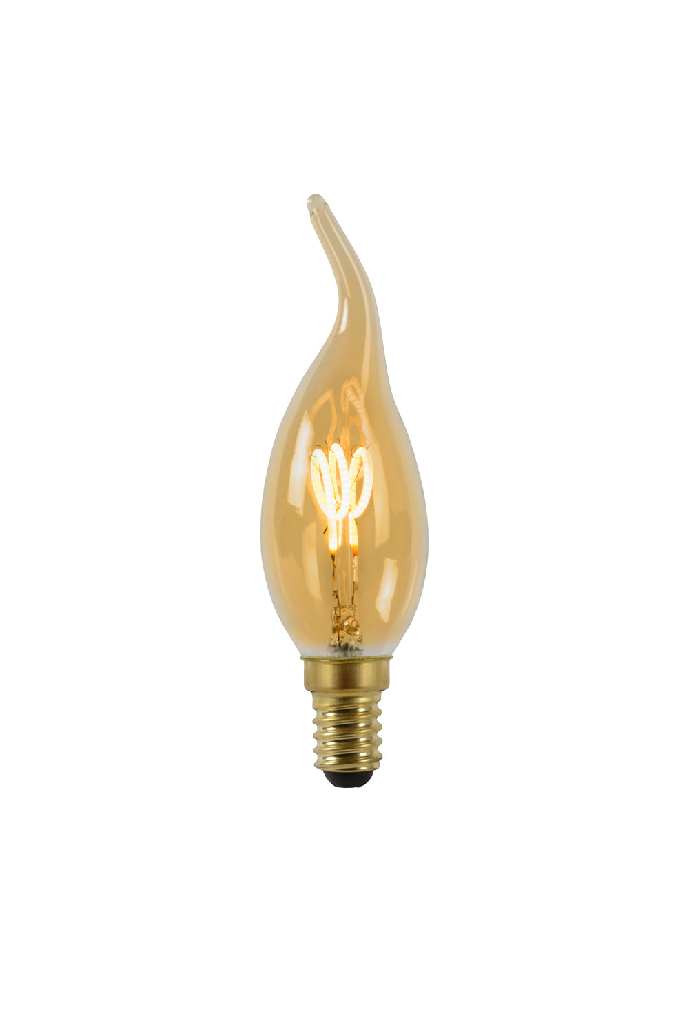 Lucide CT35 ampoule LED filament flamme E14 3W 2200K dimmable Verre ambré 165 lumens IP20 style vintage
