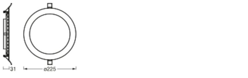 Spot LED encastré Slim Blanc 22W 6500K 2000 lumens 110D découpe 200mm 225mm