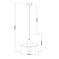 Lucide SELIN 35cm hanglamp zwart, 1xGU10, 220-240V LED, E27 fitting