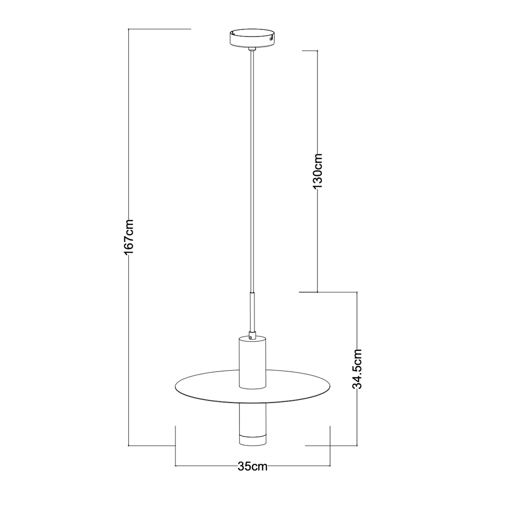 Lucide SELIN 35cm hanglamp zwart, 1xGU10, 220-240V LED, E27 fitting