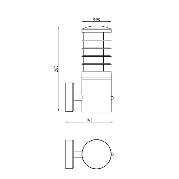 Lucide SOLID buitenwandlamp, rond aluminium, 1xE27, 220-240V, IP54, Antraciet afwerking