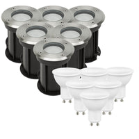 Set van 6 LED Grondspot Buiten - 6x 4W - 3000K - IP67 