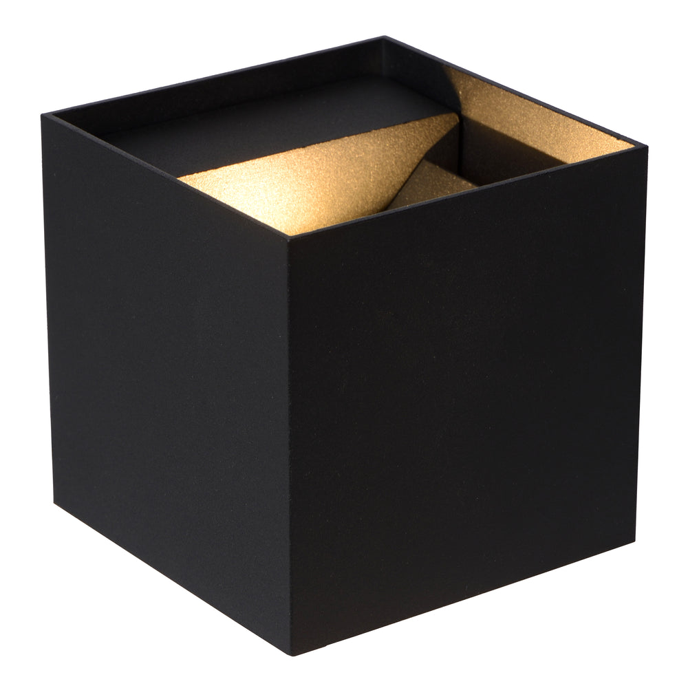 Lucide AXI LED vägglampa, 2x7W 2700K, IP54, justerbar ljusvinkel, svart aluminium, modern badrumsbelysning