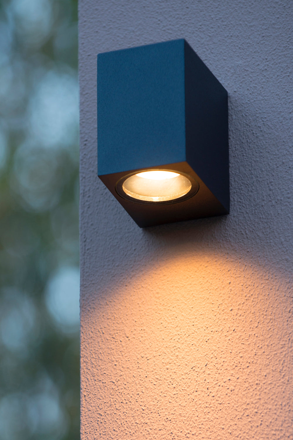 Lucide ZARO buiten binnen wandlamp, 1xGU10, IP44 Zwart aluminium vierkant design, 220-240V, moderne stijl