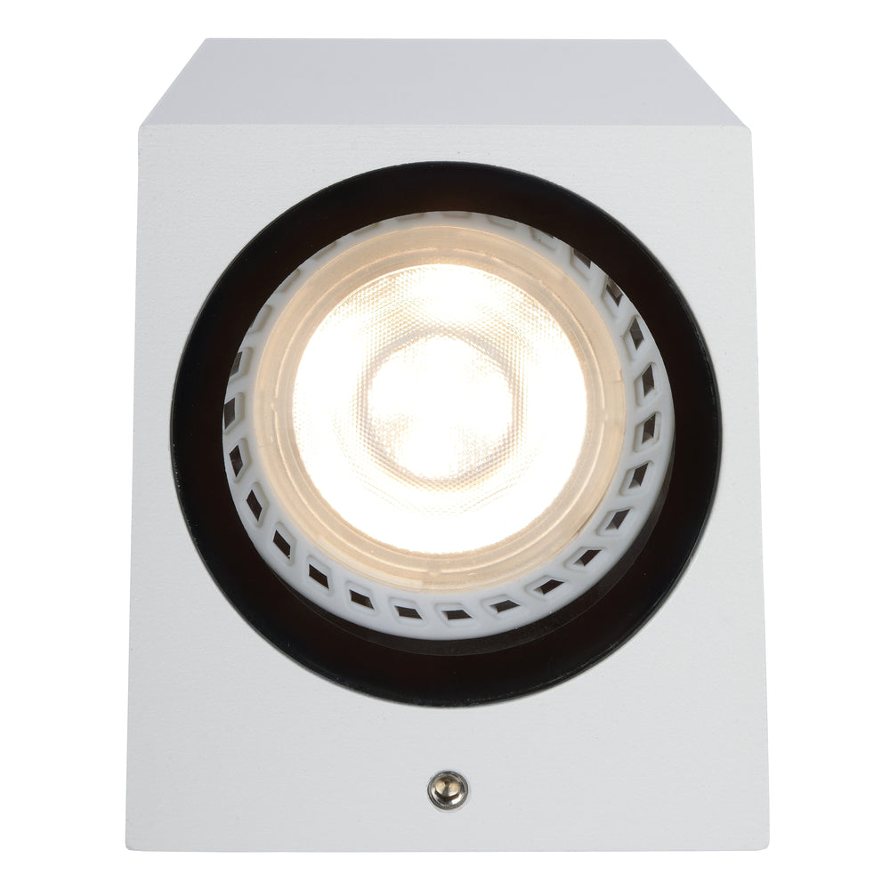 Applique murale LED Lucide ZARO intérieur extérieur, 2xGU10, IP44, Aluminium blanc design moderne