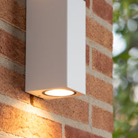 Lucide ZARO LED Wandleuchte innen außen, 2xGU10, IP44, Weiß Aluminium modernes Design