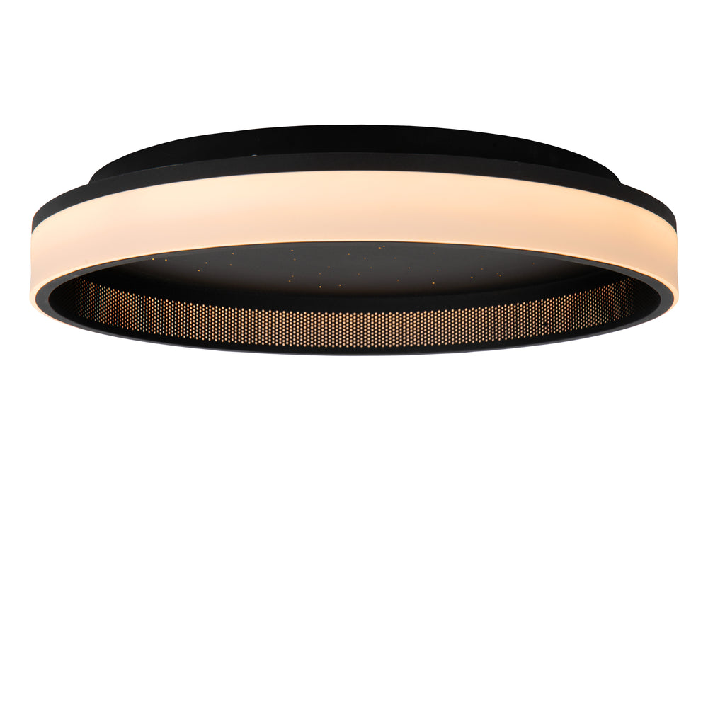 Lucide ESTREJA LED plafondlamp 40cm dimbaar CCT 2500K-3000K 40W 5500 lumen Zwart IP20 modern rond