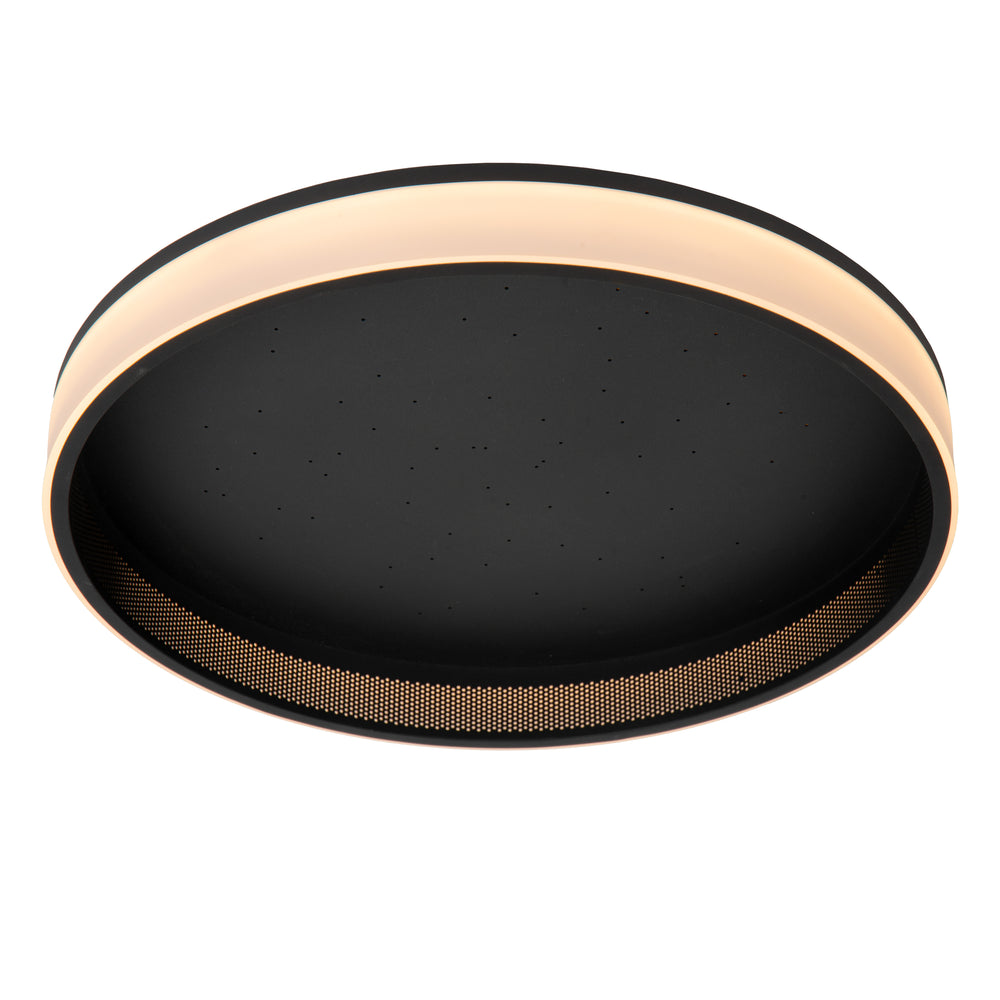 Lucide ESTREJA LED plafondlamp 40cm dimbaar CCT 2500K-3000K 40W 5500 lumen Zwart IP20 modern rond