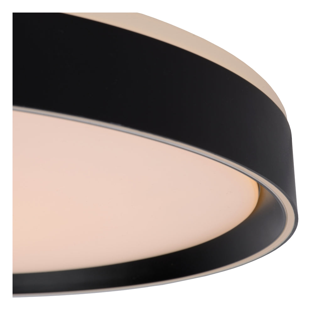 Lucide NURIA Plafonnier LED 36W 2700K 3-Niveaux Dim rond Ø50cm Noir moderne IP20