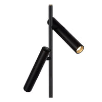 Lucide PHILON LED läslampa, 2x4.5W 3000K dimbar med touchkontroll, 220-240V, IP20, Svart, 140cm