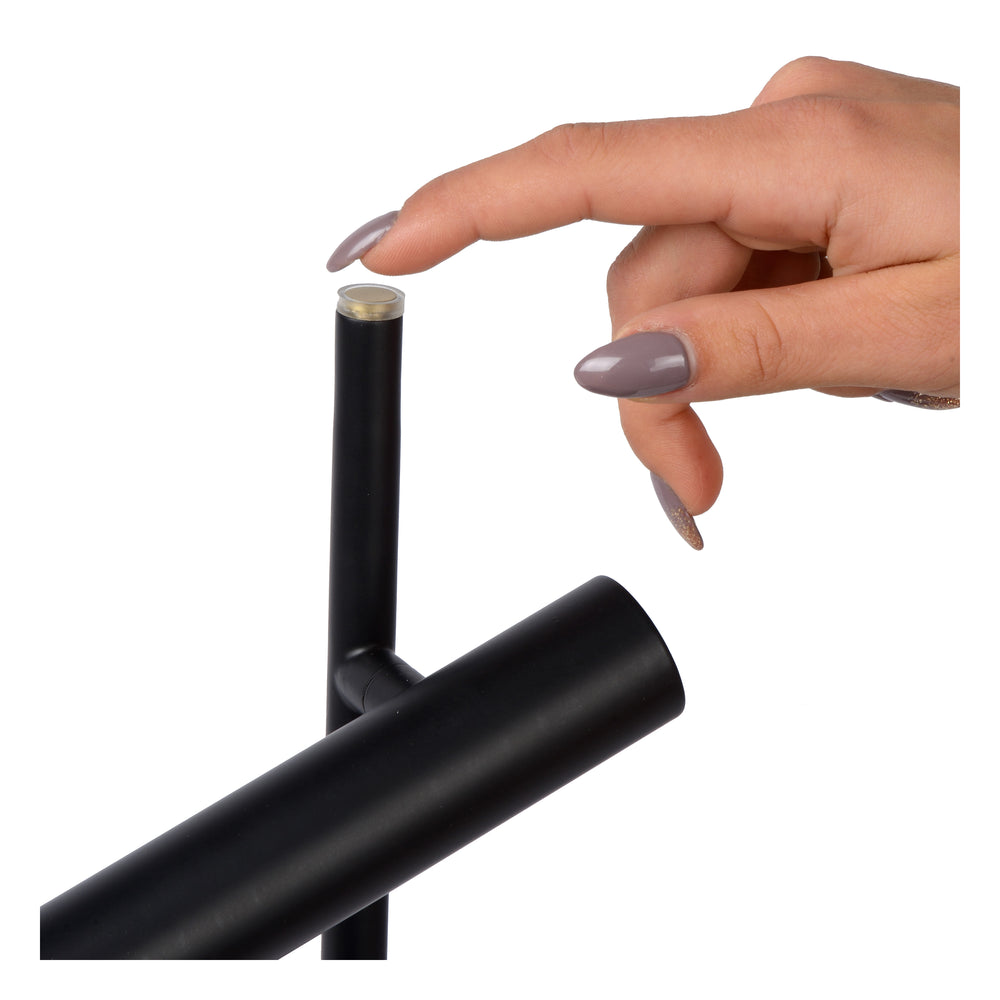Lucide PHILON LED läslampa, 2x4.5W 3000K dimbar med touchkontroll, 220-240V, IP20, Svart, 140cm