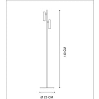 Lucide PHILON LED läslampa, 2x4.5W 3000K dimbar med touchkontroll, 220-240V, IP20, Svart, 140cm