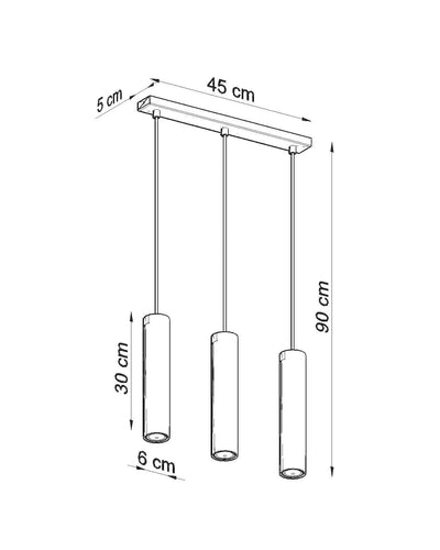 Aigostar LED hänglampa Svart LOOPEZ, 3 x GU10-sockel, IP20, aluminiumhölje, CE RoHS-certifierad