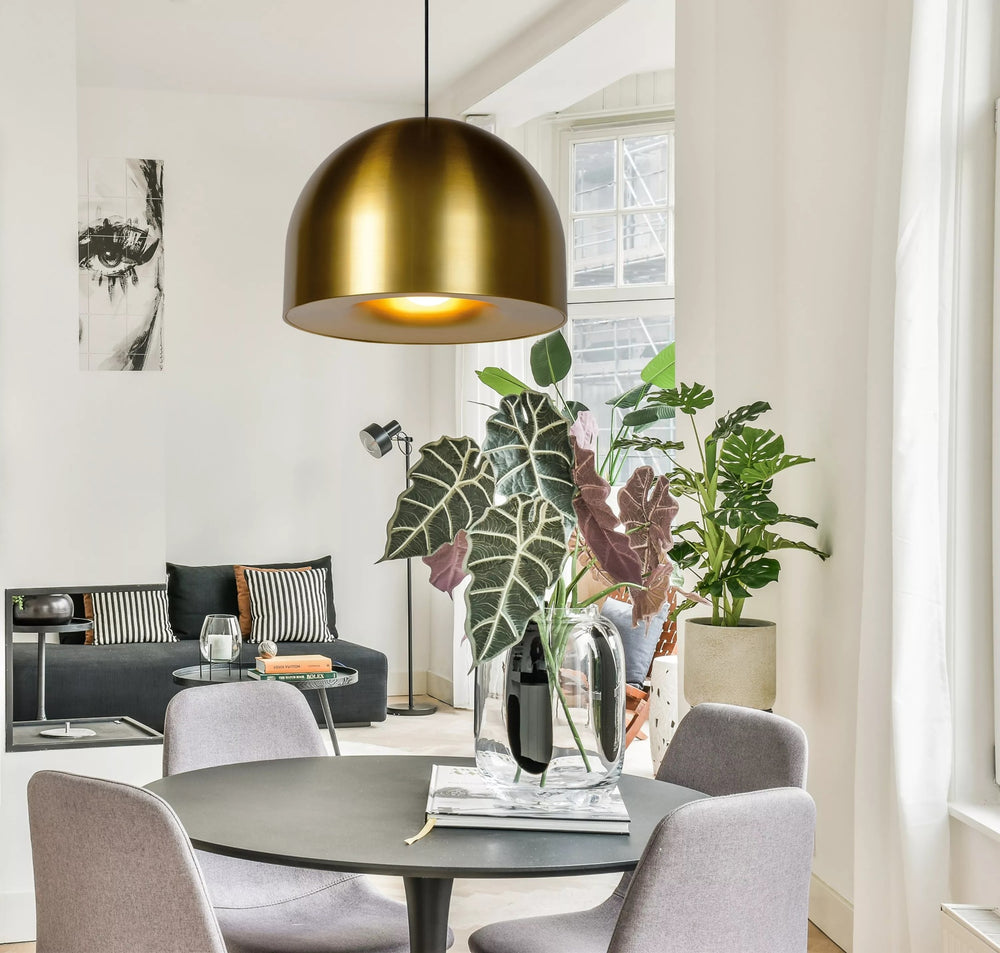 Lucide AKRON LED hanglamp E27 50W matte gouden aluminium 60mm