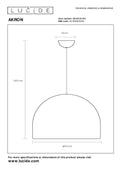 Lucide AKRON LED hanglamp E27 50W matte gouden aluminium 60mm