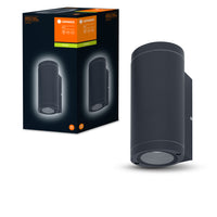Ledvance ENDURA BEAM Applique da Parete UpDown GU10, 2x35W, IP44 per Esterni a Superficie, Alluminio Grigio Scuro