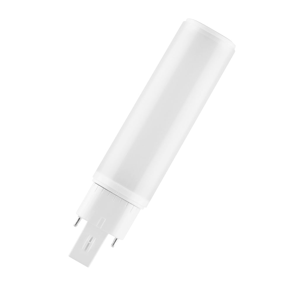 led pl-c dulux hf & ac mains v 6w 600 lumens utiles 3000k g24q-1 remplace 13w