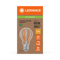 Ledvance LED Classic A E27 Warm Wit 2700K 3.8W dimbaar heldere lamp 806 lumen 220-240V IP20 50000h