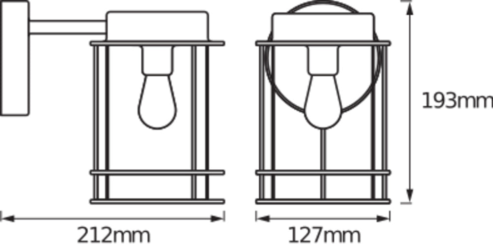 Ledvance ENDURA Classic Post Down E27 utomhus vägglampa Rostfritt stål Glas IP44 220-240V 60W max