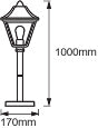 Ledvance ENDURA Classic Tradition utomhus golvlykta E27 Svart/Guld IP44 aluminium 1000mm