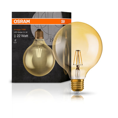 Ledvance Vintage 1906 LED Globe E27 2.5W 2400K Goud Glas 220 lumen IP20 niet dimbaar