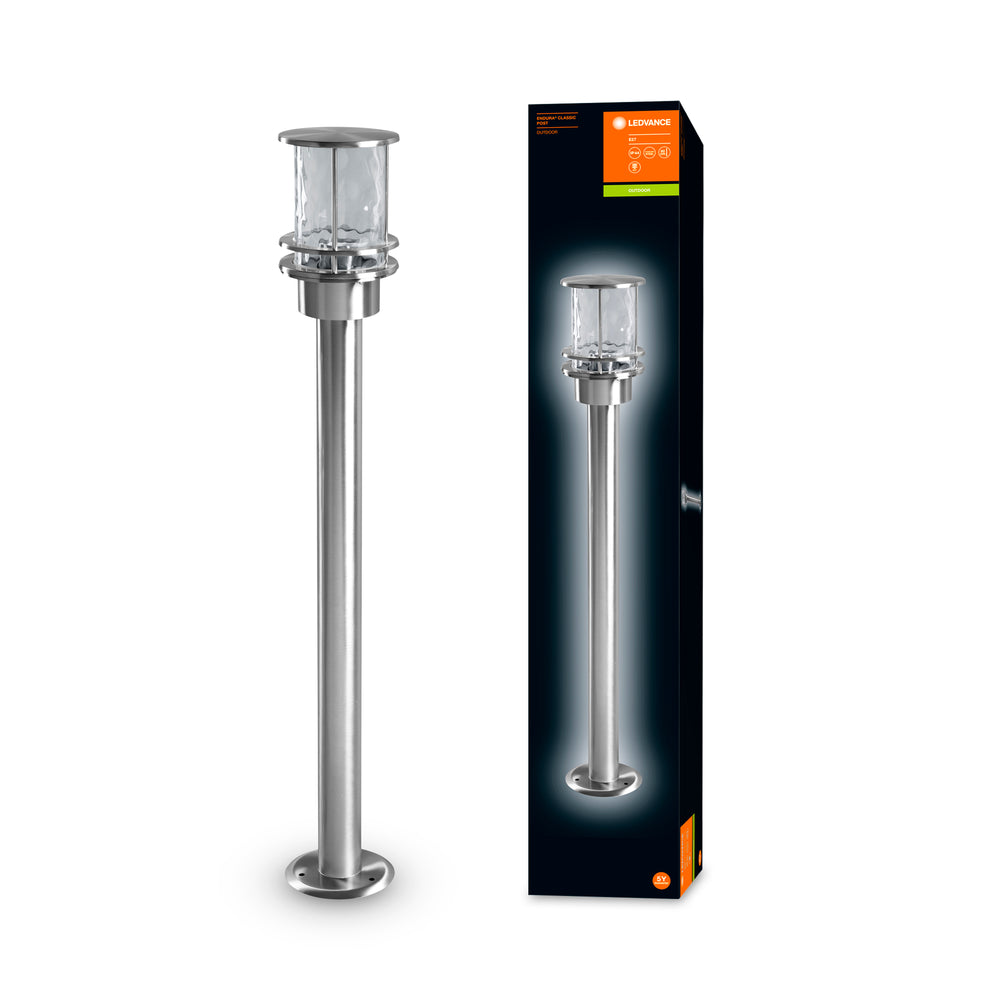 Ledvance ENDURA Classic Post 80cm E27 Lampada da percorso LED da esterno in acciaio inox IP44
