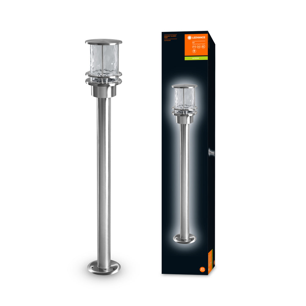 Ledvance ENDURA Classic Post 80cm E27 Lampada da percorso LED da esterno in acciaio inox IP44
