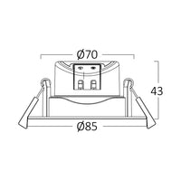 Faretto LED dimmerabile Braytron 7W, 630 lumen, temperatura colore 3IN1, nero, CRI >80, IP20