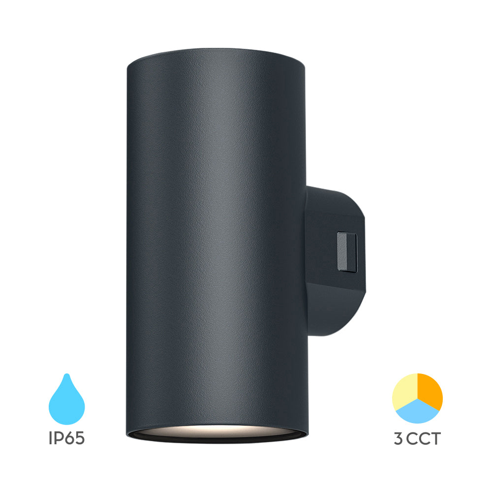 Braytron lampada da parete LED per esterni 2x9W IP65 3IN1 1780 lumen grigio
