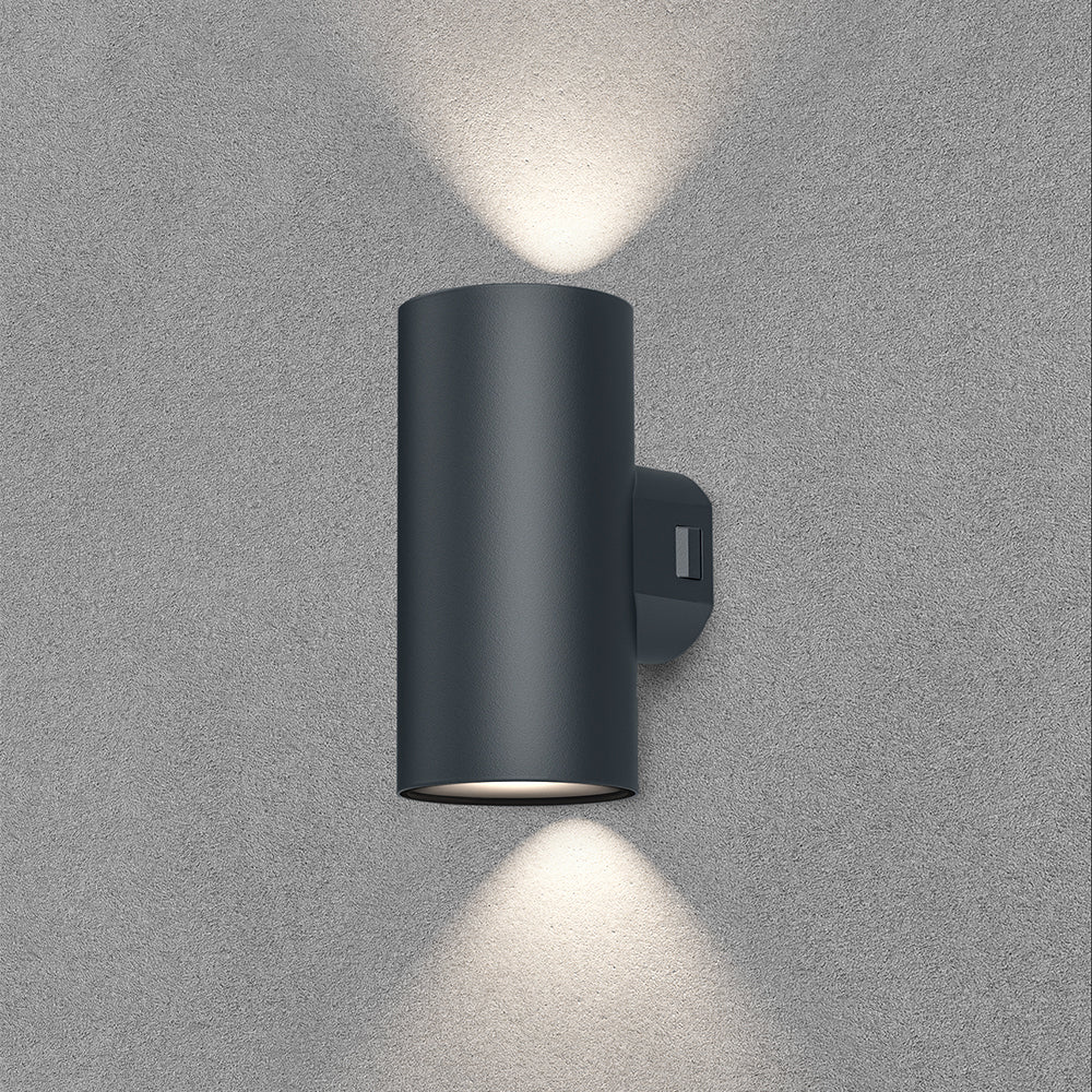Braytron lampada da parete LED per esterni 2x9W IP65 3IN1 1780 lumen grigio