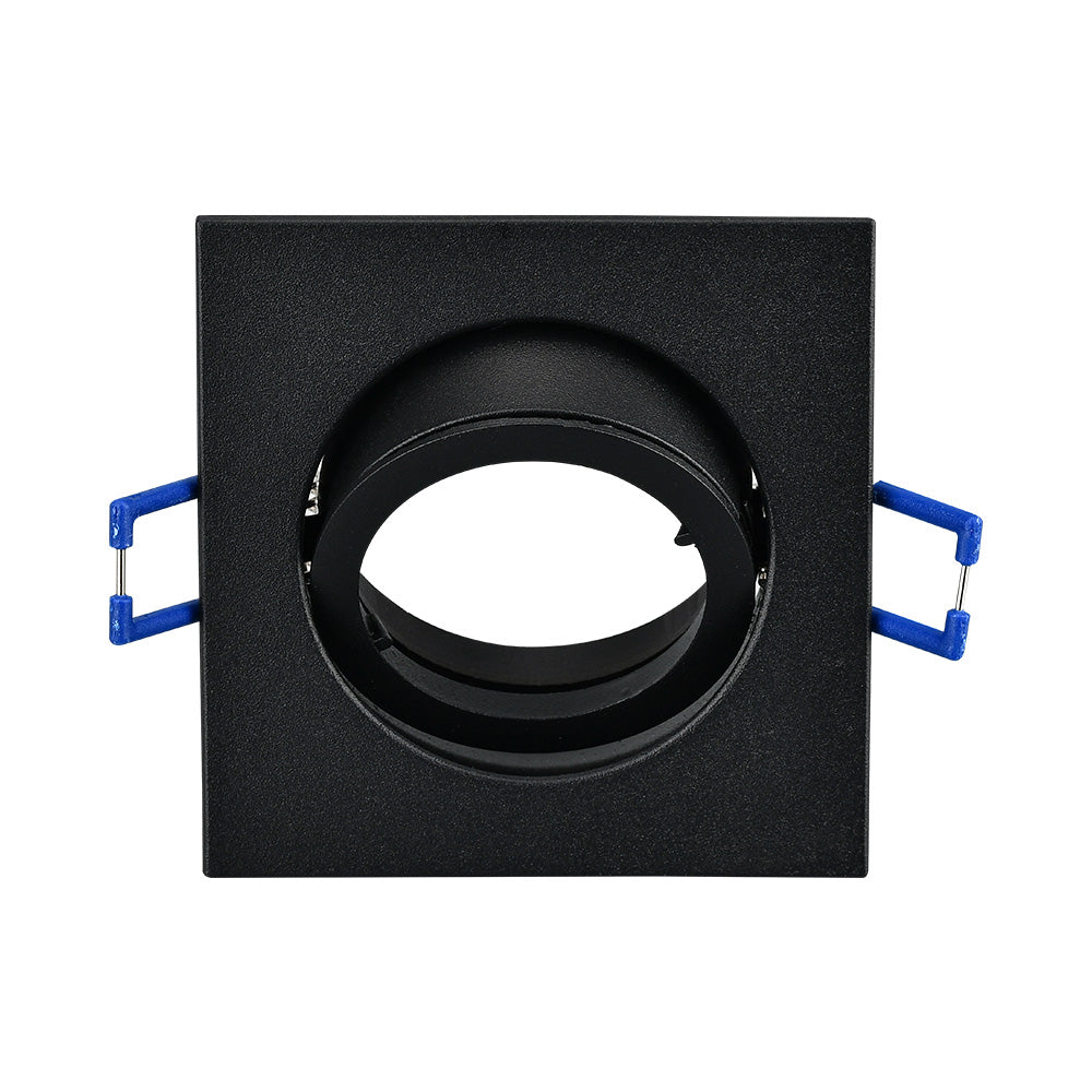 braytron vierkante zwarte inbouwspot 35w, aluminium, ip20, binnen gu10, mr16