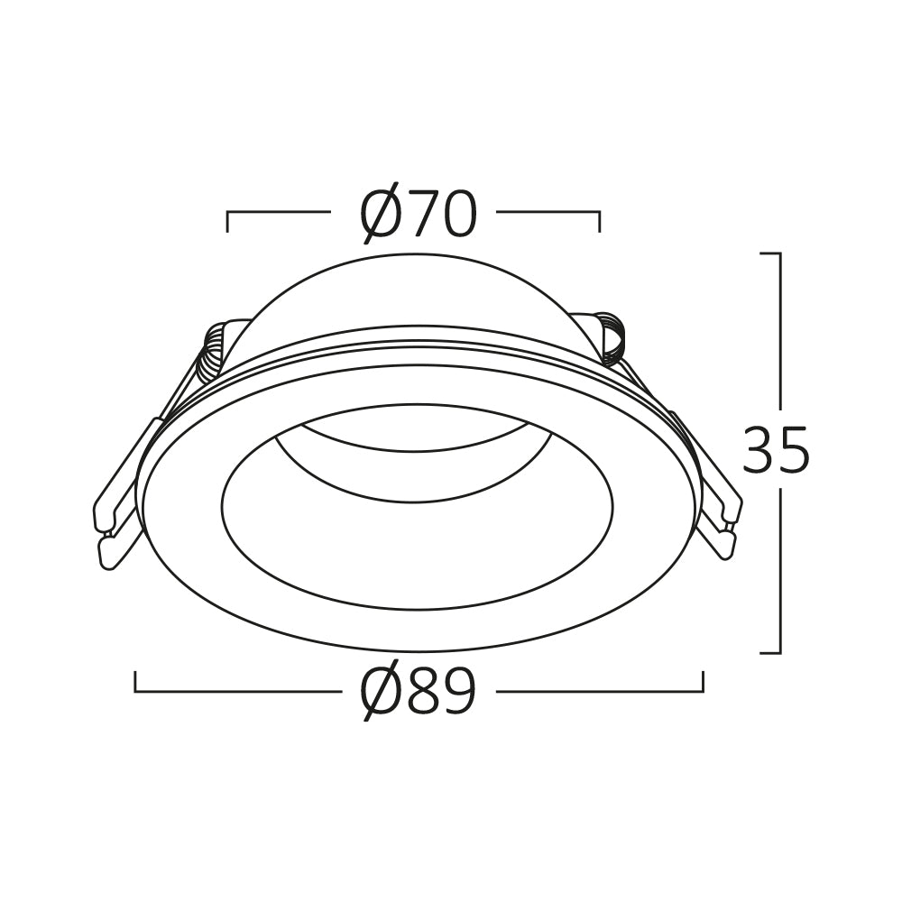 Faretto ad incasso Braytron GU10 35W bianco IP54 illuminazione interna