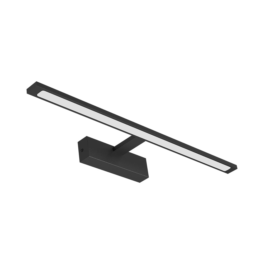 Lampada da specchio LED Braytron 12W, 900 lumen, CCT 3-in-1, IP44, alluminio nero, lunghezza 600 mm