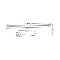 Lampada da specchio LED Braytron 12W, 900 lumen, CCT 3-in-1, IP44, alluminio nero, lunghezza 600 mm