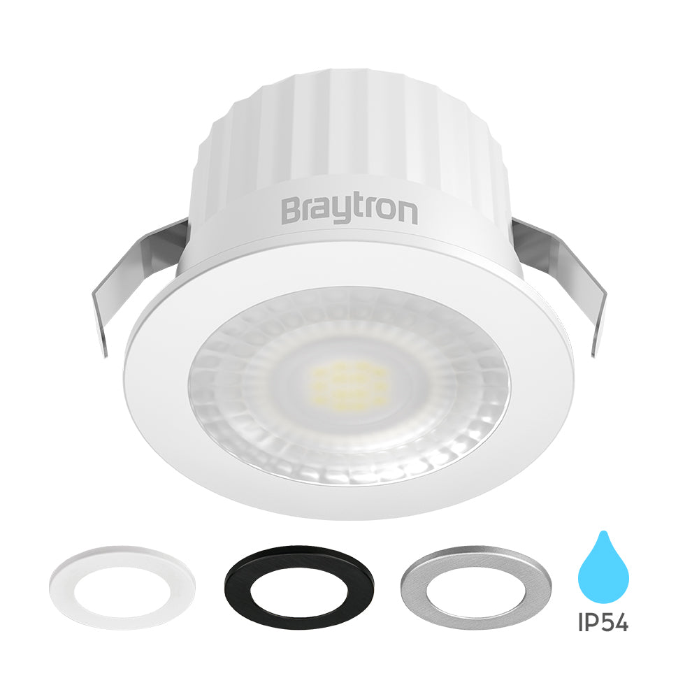 Braytron LED spot 3W 3000K 210 lumen IP54 >80CRI 38° bundel niet dimbaar 220-240V warm wit